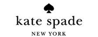 The image displays a black-and-white advertisement featuring the logo of Kate Spade New York with the word 'Kate' prominently displayed above the stylized spade icon, followed by 'New York' beneath it.