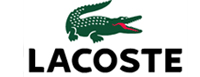 The image features the logo of Lacoste, a renowned luxury fashion brand known for its alligator emblem and polo shirts.